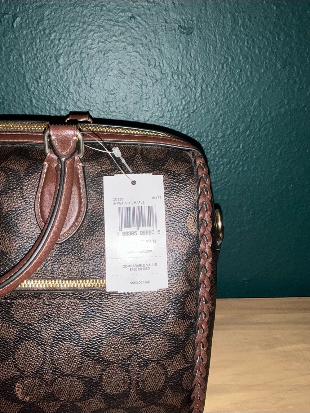 Coach Brown Signature Satchel with Tassel Trim - Picture 4 of 6